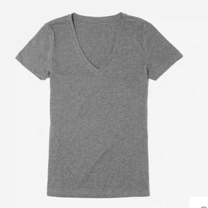Everlane cotton v neck tee in charcoal Heather, xs